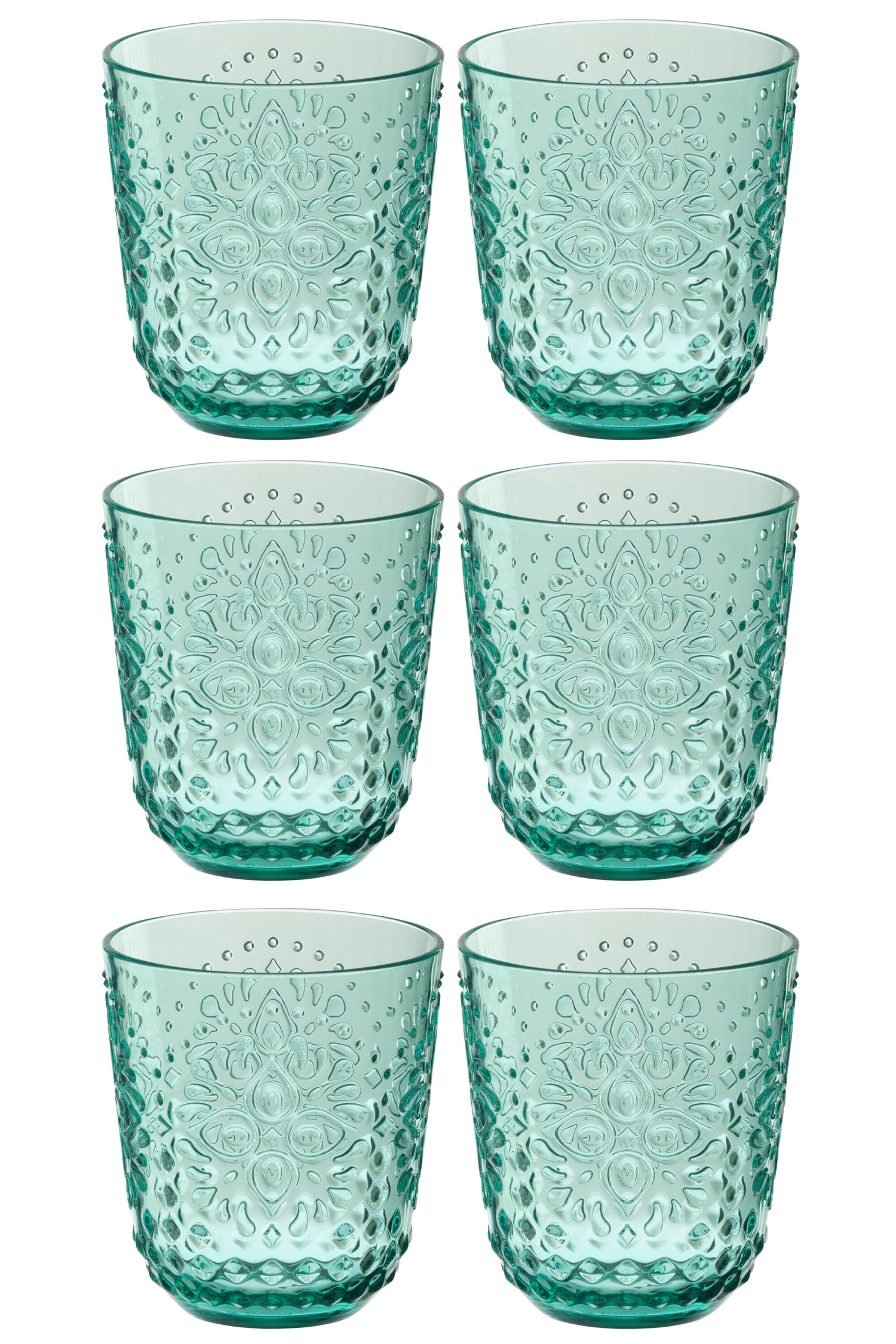 J-Line glas - kunststof - aquablauw - doos van 6
