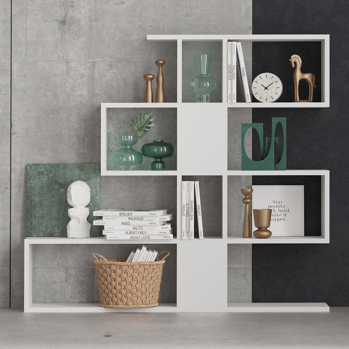 Giga Meubel - Boekenkast Wit Hout - 120x20x109cm - Karlin