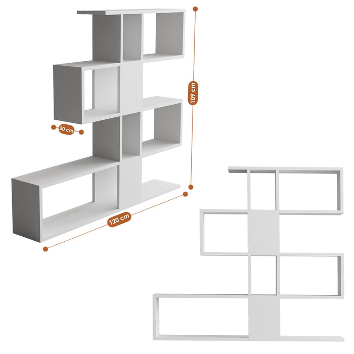 Giga Meubel - Boekenkast Wit Hout - 120x20x109cm - Karlin