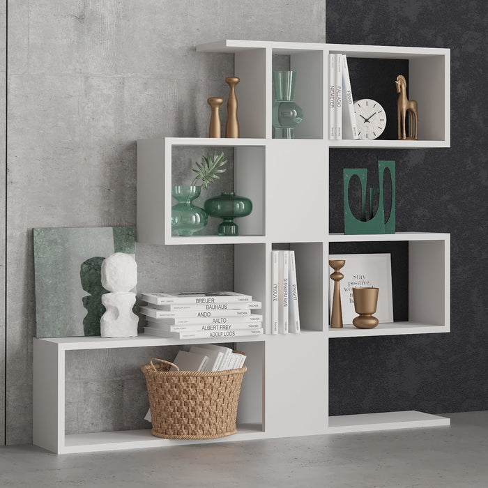 Giga Meubel - Boekenkast Wit Hout - 120x20x109cm - Karlin