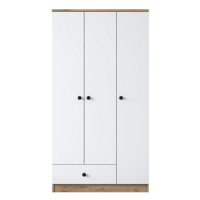 Giga Meubel - Kledingkast Wit|Walnoot Hout - 90x43x170cm - Bayburt
