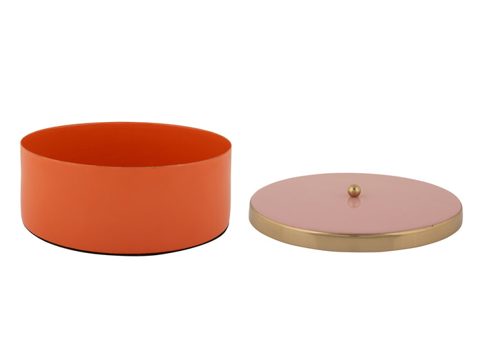 Present Time - Opbergbox Double Funky Large - Bright orange & Soft pink