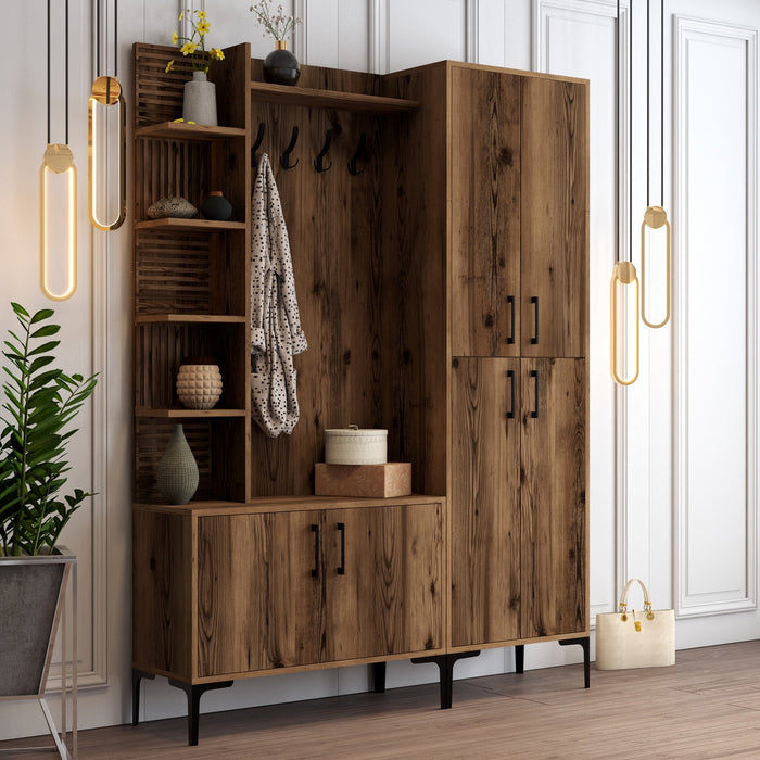 Giga Meubel - Garderobemeubel Walnoot Hout - 200cm - Viyana Large