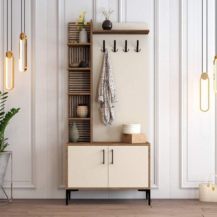 Giga Meubel - Garderobemeubel Walnoot|Crème Hout - 200cm - Viyana