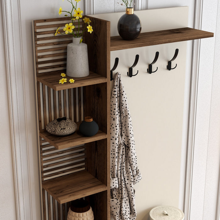 Giga Meubel - Garderobemeubel Walnoot|Crème Hout - 200cm - Viyana