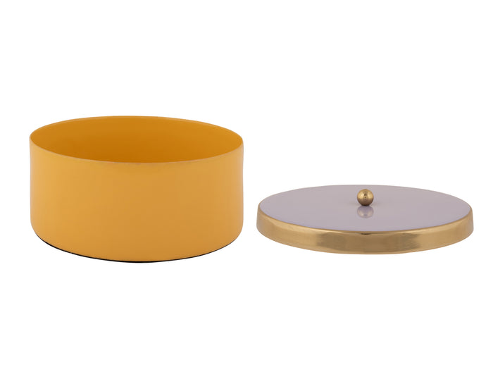 Present Time - Opbergbox Double Funky Medium - Bright yellow & Soft purple