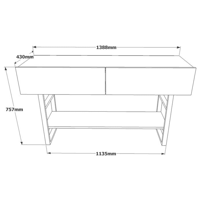 Giga Meubel - Garderobemeubel Naturel Hout - 139x43x75,7cm - Dilek