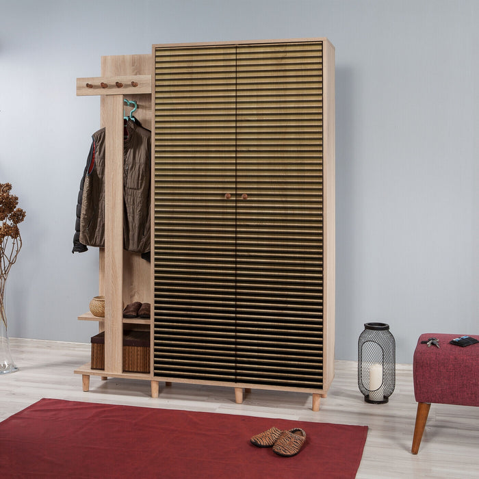 Giga Meubel - Garderobemeubel Eiken Hout - 135x36x194cm - Garmanto