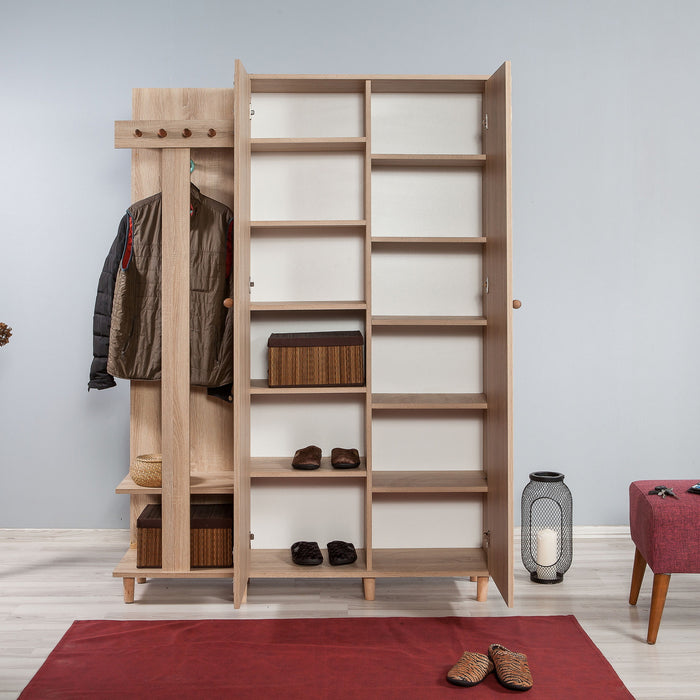 Giga Meubel - Garderobemeubel Eiken Hout - 135x36x194cm - Garmanto