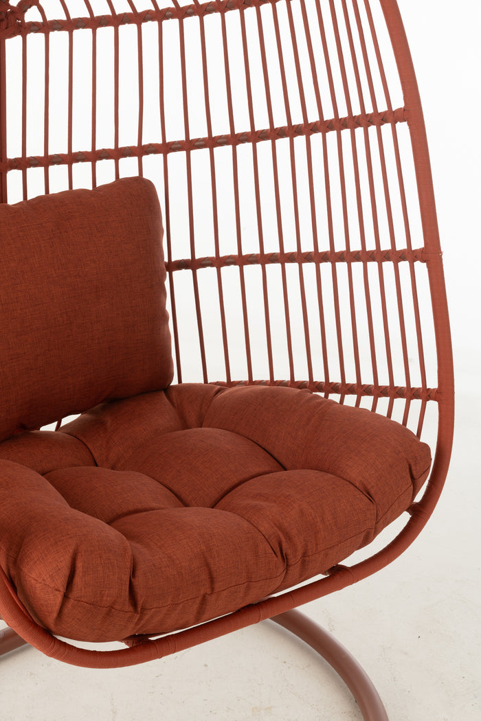 J-Line hangstoel Egga - metaal|koord - rood