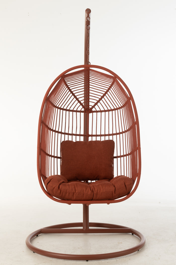 J-Line hangstoel Egga - metaal|koord - rood