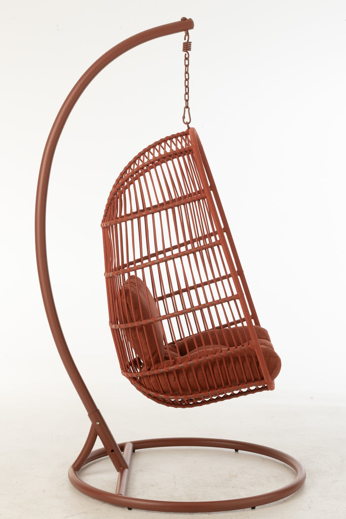 J-Line hangstoel Egga - metaal|koord - rood