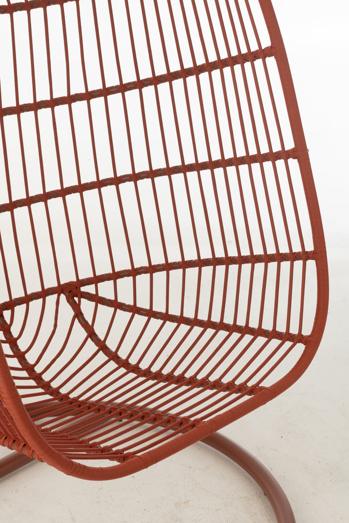 J-Line hangstoel Egga - metaal|koord - rood