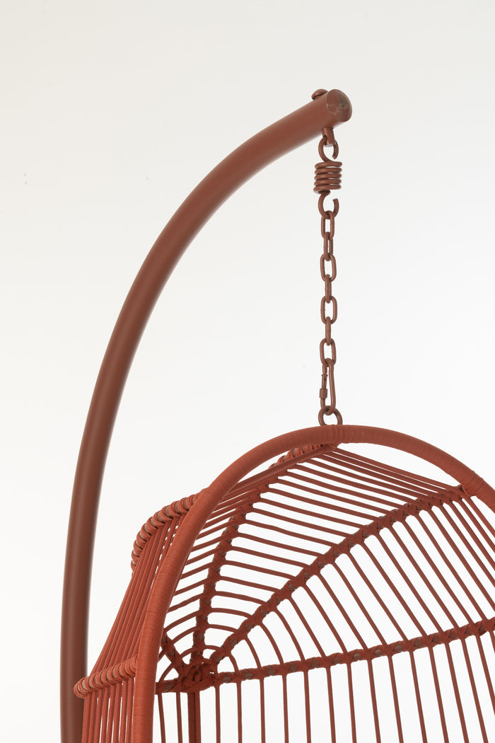J-Line hangstoel Egga - metaal|koord - rood