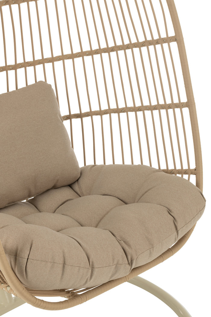 J-Line Hangstoel Egga Metaal|Koord Beige