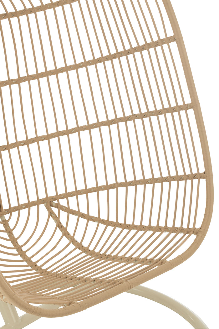 J-Line Hangstoel Egga Metaal|Koord Beige