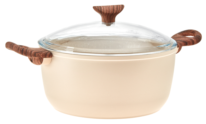 Sambonet Pannenset Rock 'n' Rose Creme - Braadpan, Hapjespan, Koekenpannen ø 24 & 28 cm & Steelpan - 5 Delig