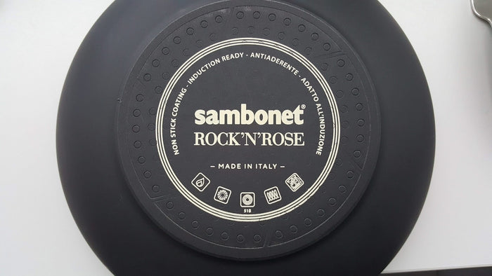 Sambonet Pannenset Rock 'n' Rose Creme - Braadpan, Hapjespan, Koekenpannen ø 24 & 28 cm & Steelpan - 5 Delig