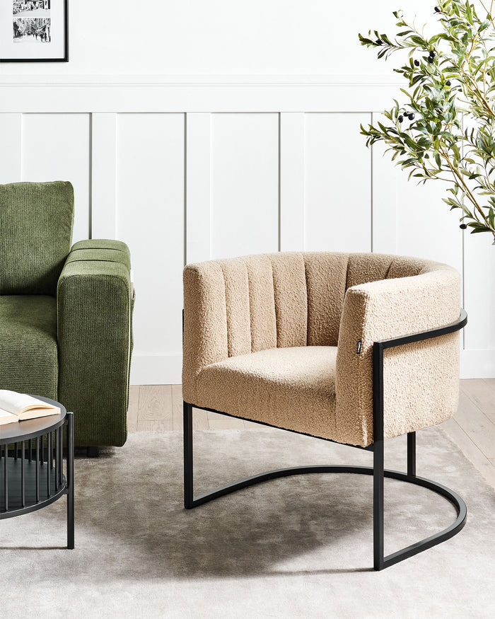 Beliani - LARVIK II - Fauteuil - Beige - Bouclé