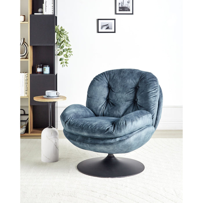 Beliani - NOLVIK - Fauteuil - Blauw - Fluweel