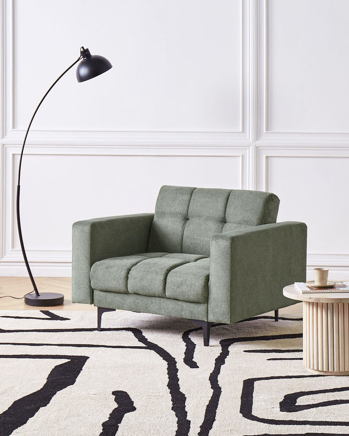 Beliani - ALNES - Fauteuil - Donkergroen - Stof