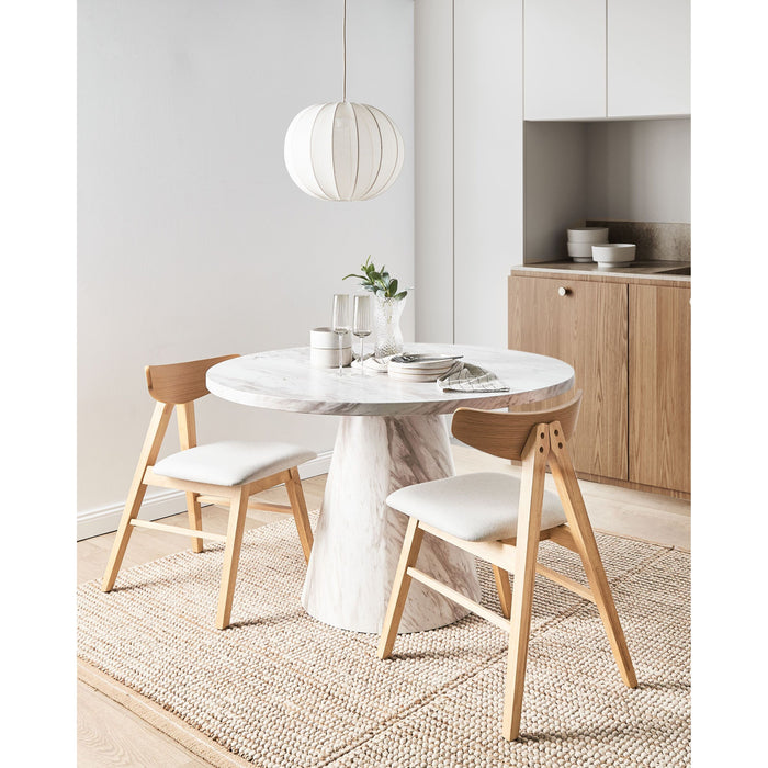 Beliani-LACOTA-Eetkamerstoelen set 2-Lichtbruin|Lichtgrijs-Rubberhout