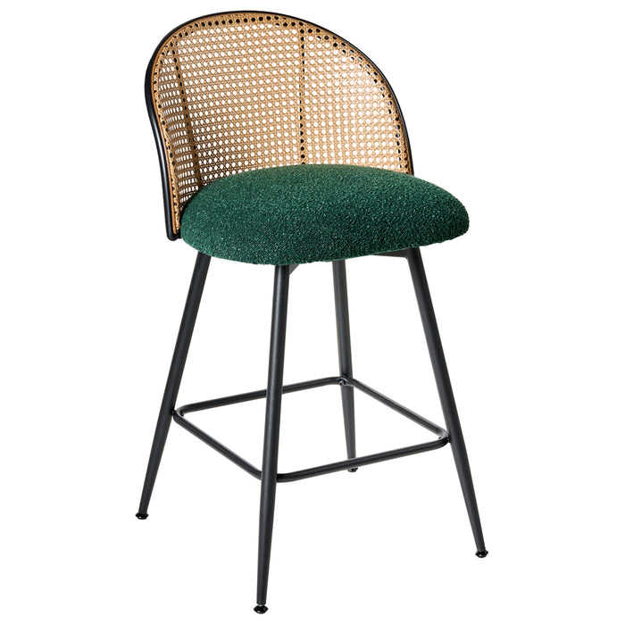 Beliani - NATHAN - Barkruk set van 2 - Groen - 91 cm - Bouclé