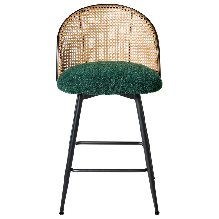 Beliani - NATHAN - Barkruk set van 2 - Groen - 91 cm - Bouclé
