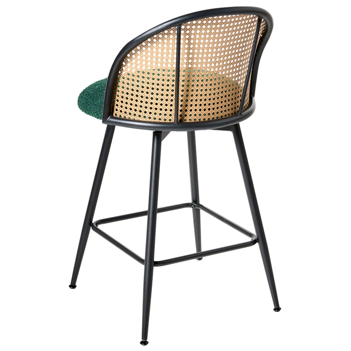 Beliani - NATHAN - Barkruk set van 2 - Groen - 91 cm - Bouclé