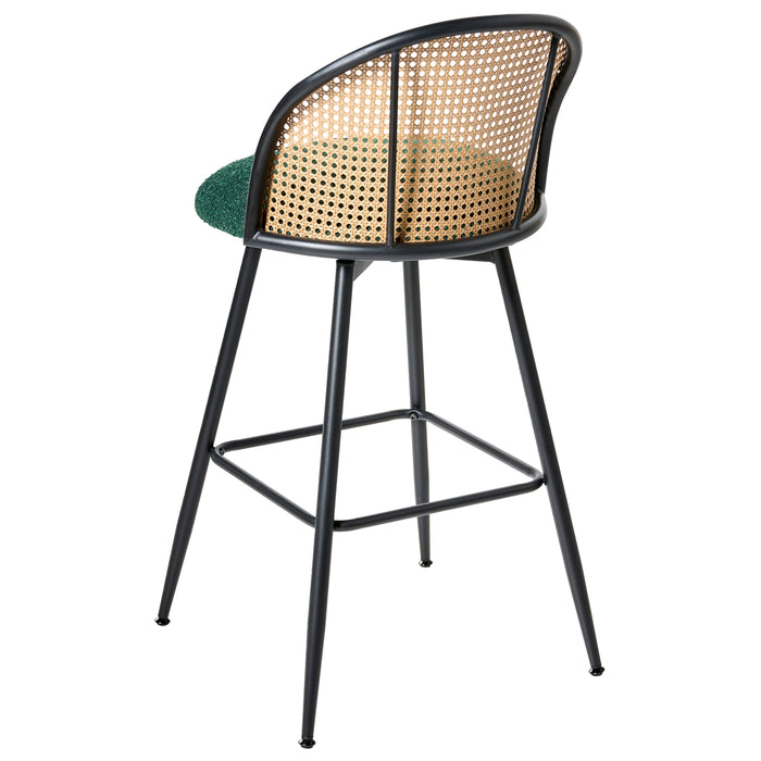Beliani - NATHAN - Barkruk set van 2 - Groen - 99 cm - Bouclé