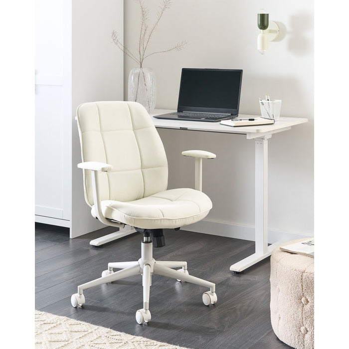 Beliani - CARLTON - Bureaustoel - Beige - Stof