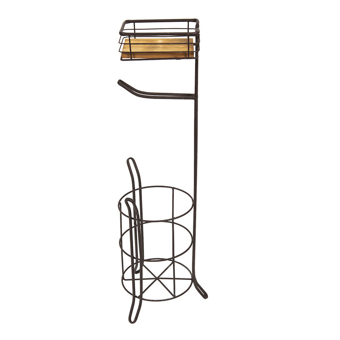 Clayre & Eef WC Rol Houder 23x21x70 cm Bruin IJzer