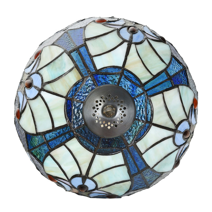 Lumilamp Tiffany Tafellamp Ø 25x40 cm Blauw Glas