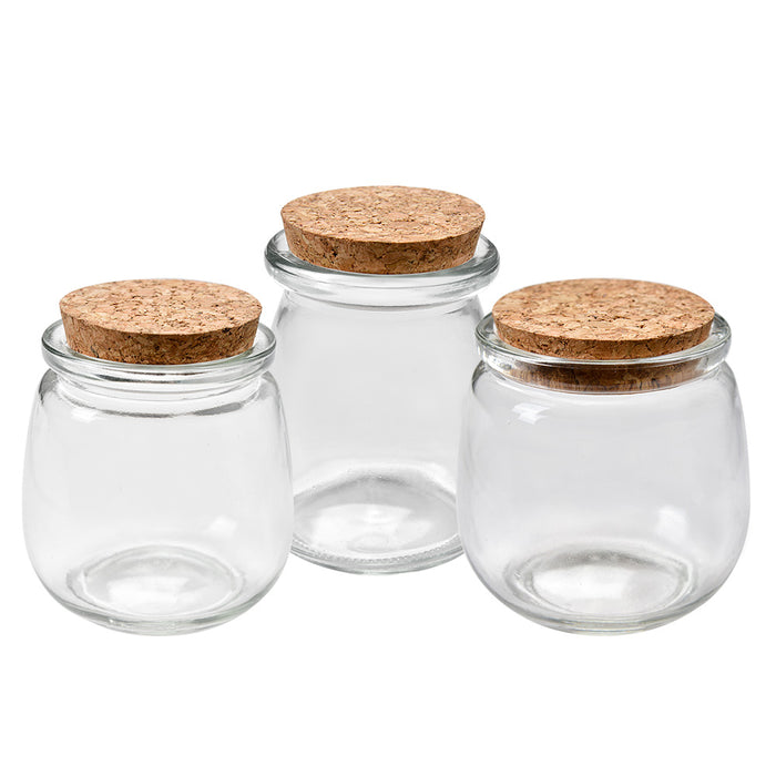 Clayre & Eef Voorraadpot  Ø 8x9 cm Transparant Glas Voorraadbus
