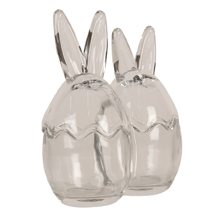 Clayre & Eef Glazen potje Ei 14x8x17 cm Transparant Glas