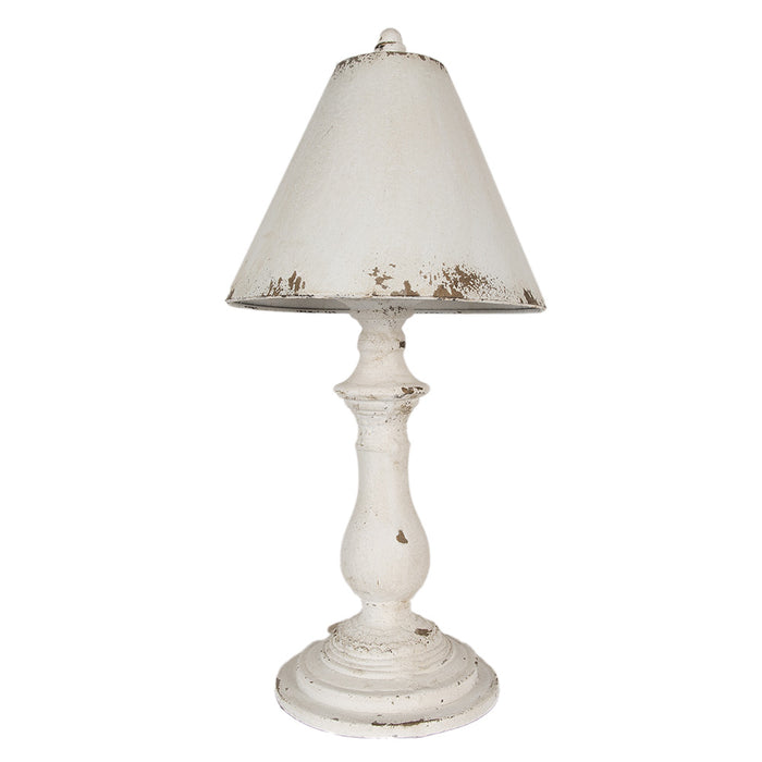 Clayre & Eef Tafellamp Ø 26x55 cm Wit IJzer