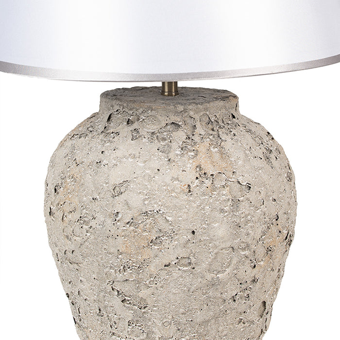 Clayre & Eef Tafellamp Ø 35x59 cm Grijs Terracotta Bureaulamp