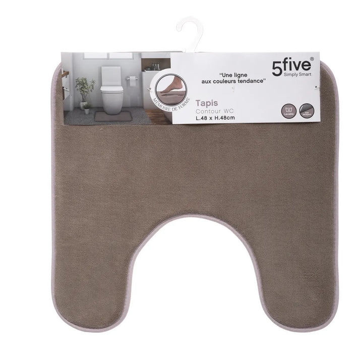5Five WC Badkamerkleedje|badmat tapijt - taupe - 48x48cm