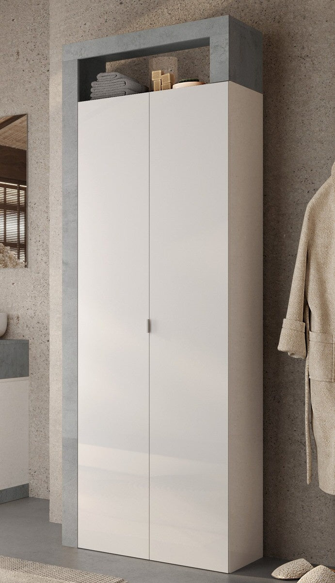 Benvenuto Design Hamburg HG Wit | Beton Badkamerkast 2-Deuren