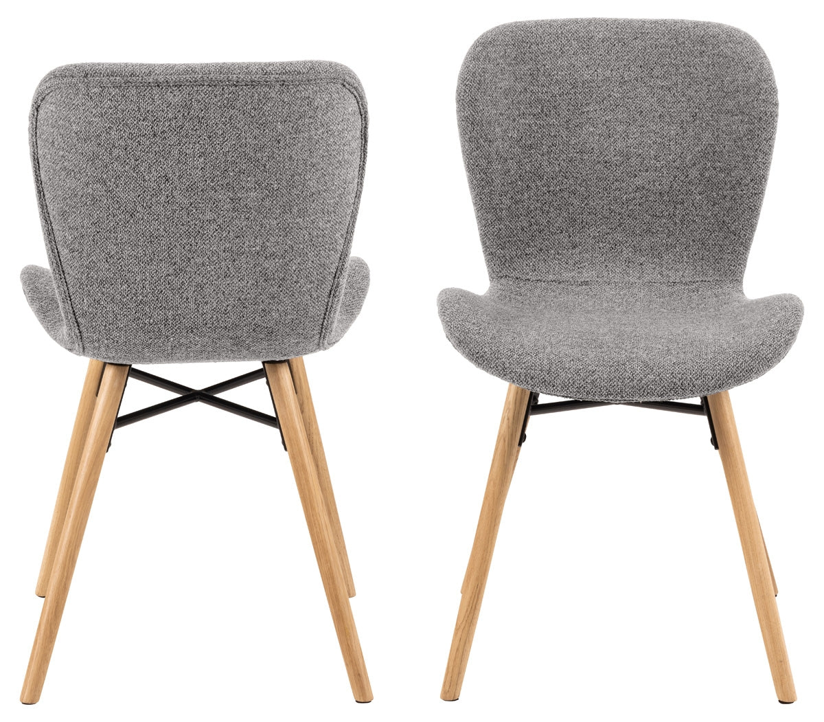 Giga Living - Eetkamerstoel Stof Grijs - Zithoogte 46,5cm - Zaria