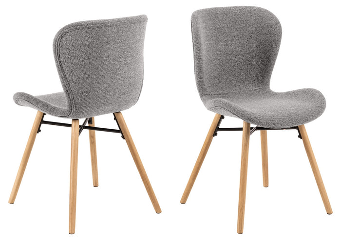 Giga Living - Eetkamerstoel Stof Grijs - Zithoogte 46,5cm - Zaria