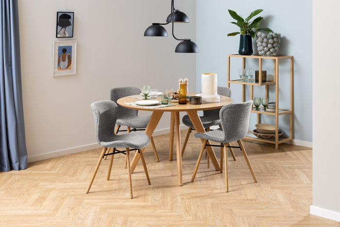 Giga Living - Eetkamerstoel Stof Grijs - Zithoogte 46,5cm - Zaria