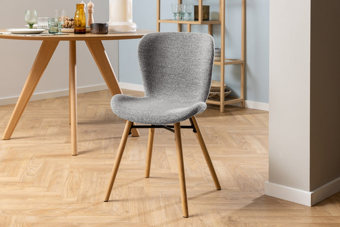 Giga Living - Eetkamerstoel Stof Grijs - Zithoogte 46,5cm - Zaria
