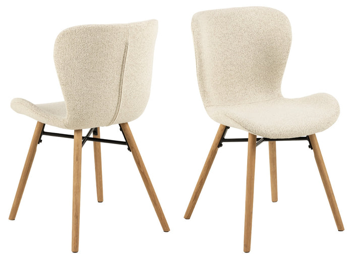 Giga Living - Eetkamerstoel Stof Créme - Zaria - Set van 2