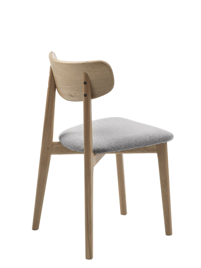 Giga Living - Eetkamerstoel Grijs Bouclé - Naturel - Elim - Set van 2