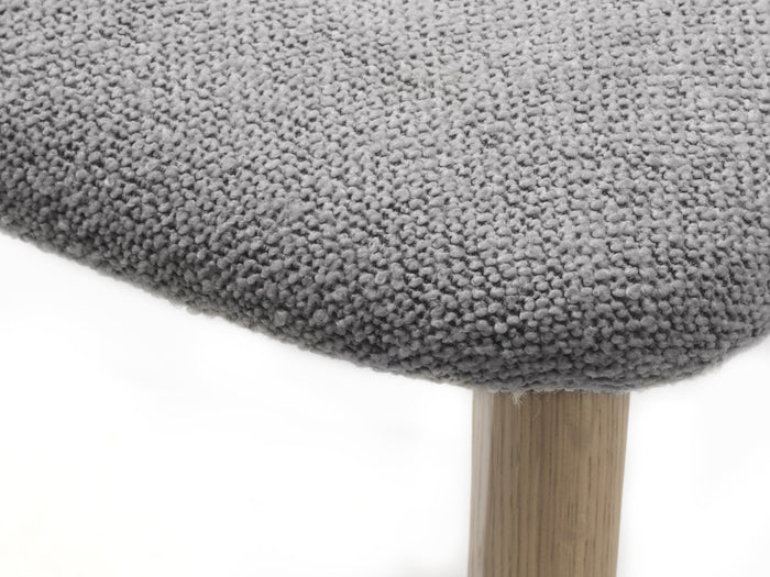 Giga Living - Eetkamerstoel Grijs Bouclé - Naturel - Elim - Set van 2