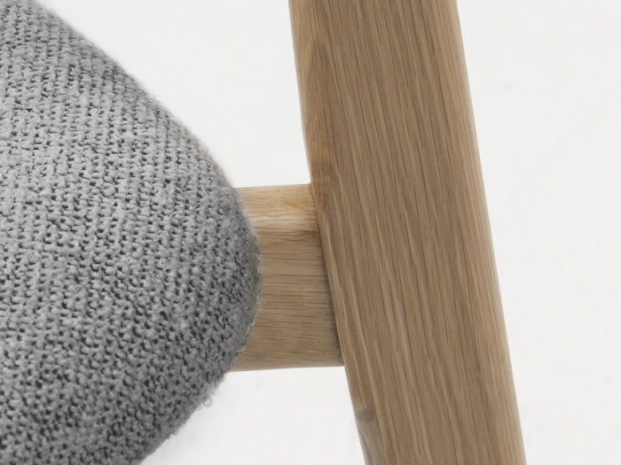 Giga Living - Eetkamerstoel Grijs Bouclé - Naturel - Elim - Set van 2