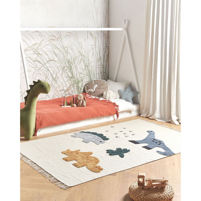Beliani - GHARTA - Vloerkleed - Lichtbeige - 140 x 200 - Katoen