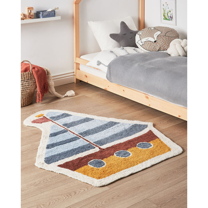 Beliani-SPETI-Laagpolig vloerkleed-Meerkleurig-Katoen- 120 cm