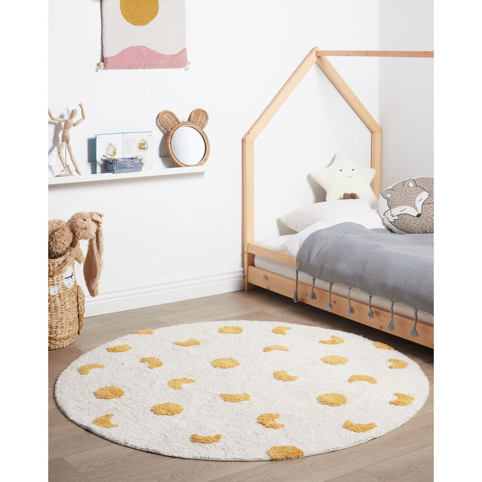 Beliani - LOTI - Laagpolig vloerkleed - Lichtbeige - Katoen